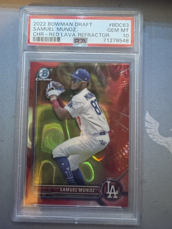2022 Bowman Draft Samuel Munoz #BD-63 Red /5 PSA 10