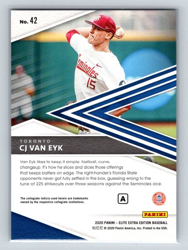 2020 Panini Elite Extra Edition #42 CJ Van Eyk Prime Numbers A #/198 gallery
