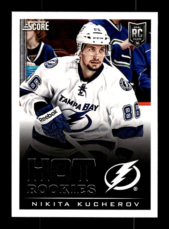 604 misc . 2013-14 score . #705 Nikita Kucherov Tampa . RC ROOKIE HOT ROOKIES