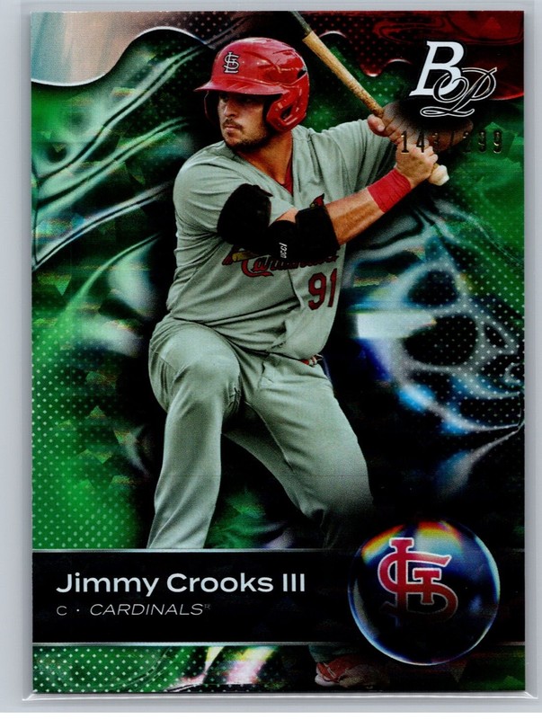 2023 Bowman Platinum #TOP-37 Jimmy Crooks III Emerald Ice Foil #/299