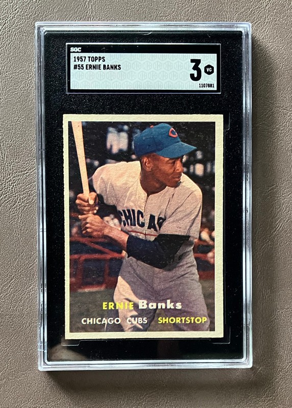 1957 Topps Baseball #55 Ernie Banks SCG 3 *see comment