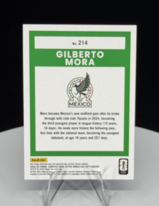 2026 Donruss FIFA World Cup #214 Gilberto Mora Mexico Rookie RC gallery