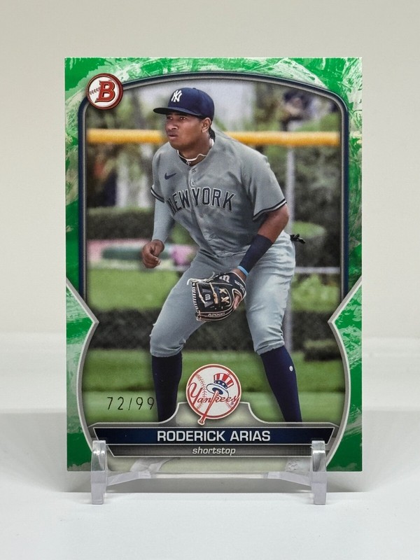 2023 Bowman Roderick Arias Green Pattern Parallel /99 Paper Prospect #BP-135 gallery