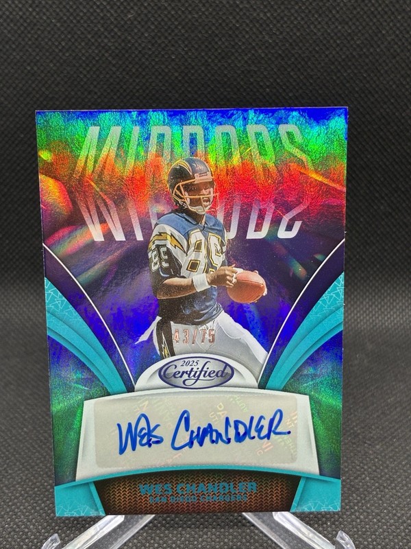 Wes Chandler /75 MIRROR SIGNATURES TEAL SP AUTO 2025 Certified Chargers