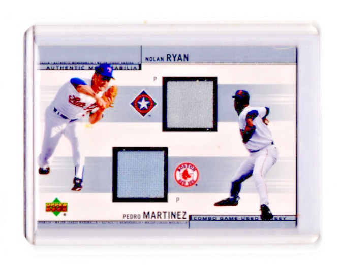 2001 Upper Deck Combo Jersey * Nolan Ryan & Martinez * #CJ-RM * Jersey Relic