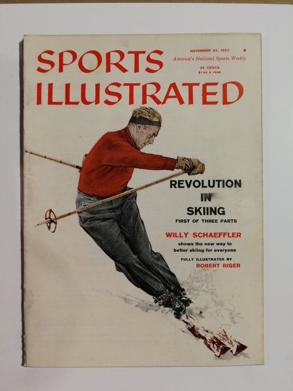 Sports Illustrated November 25 1957 Willy Schaeffler Skiing Newsstand No Label