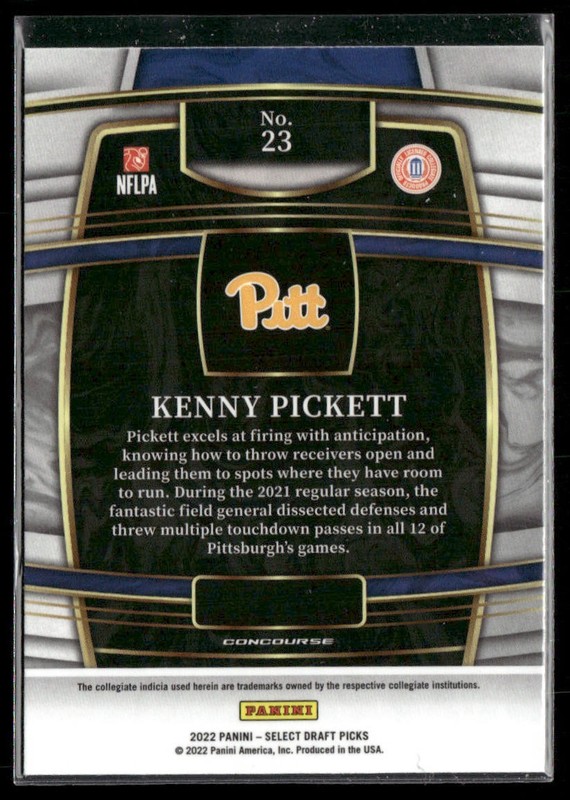 2022 Panini Kenny Pickett Select Draft Picks (RC) #23 gallery