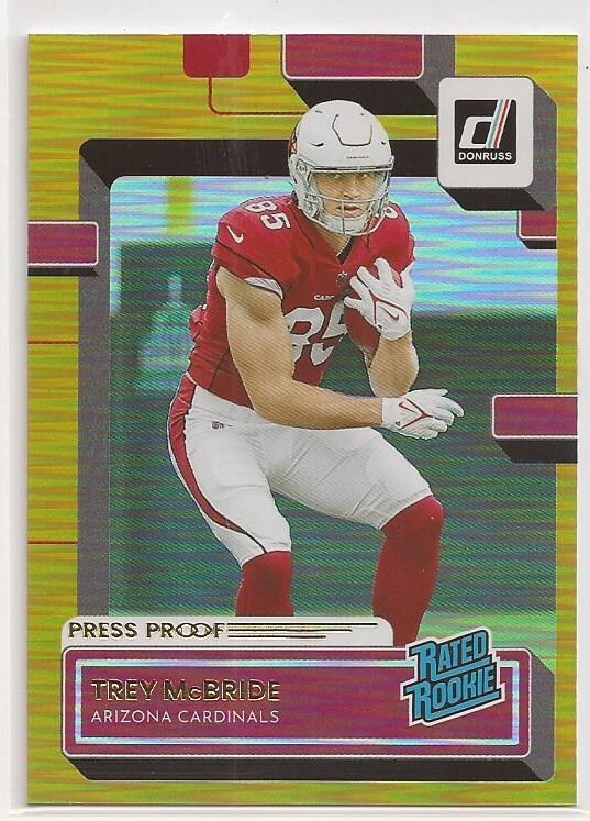 2022 Donruss Press Proof Trey McBride Gold Premium Press Proof RC #337 Cardinals