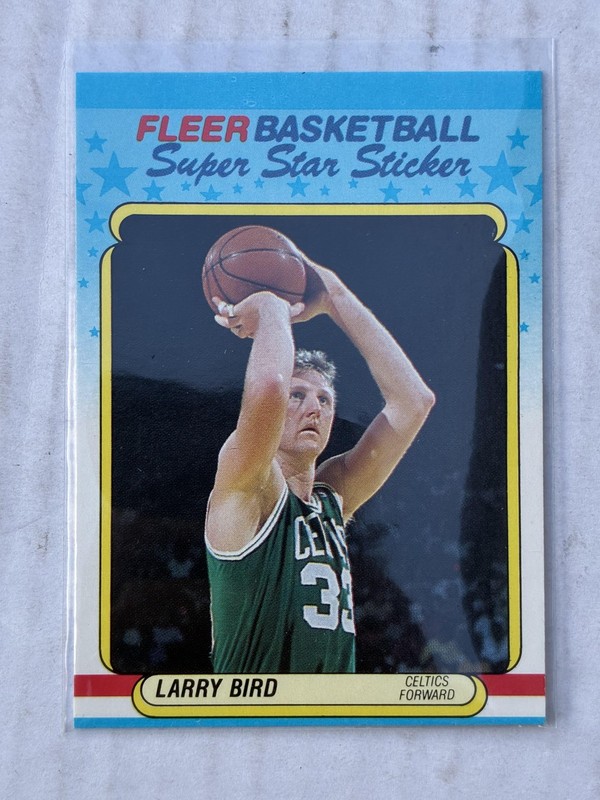 1988-89 Fleer Basketball #2 Larry Bird Super Star Sticker Boston Celtics