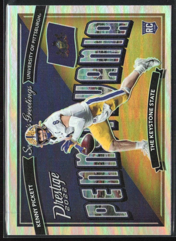 2022 Panini Prestige #SG-1 Kenny Pickett Seasons Greetings Holo Foil RC