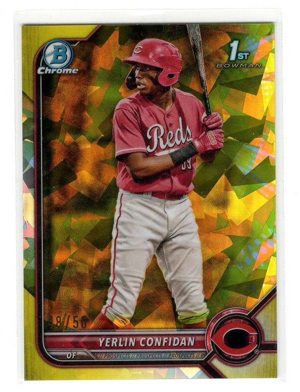 2022 Bowman Draft Chrome Sapphire Yellow Refractor /50 Yerlin Confidan RC | Reds