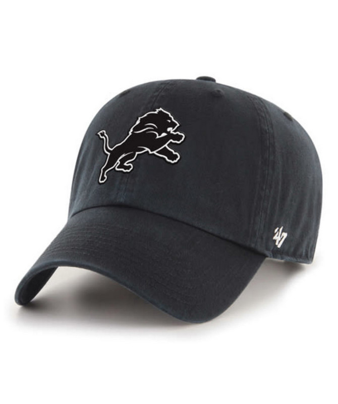Detroit Lions ’47 Brand Black Clean Up Adjustable Dad Hat
