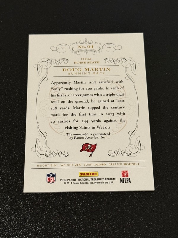 2013 Panini National Treasures Century Signatures /49 Doug Martin Auto #94 gallery