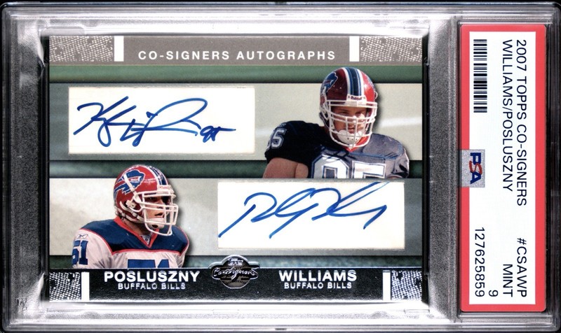 2007 Topps Co-Signers-Posluszny/Kyle Williams ONLY RC AUTO-PSA 9🔥Bills POP 4,2^