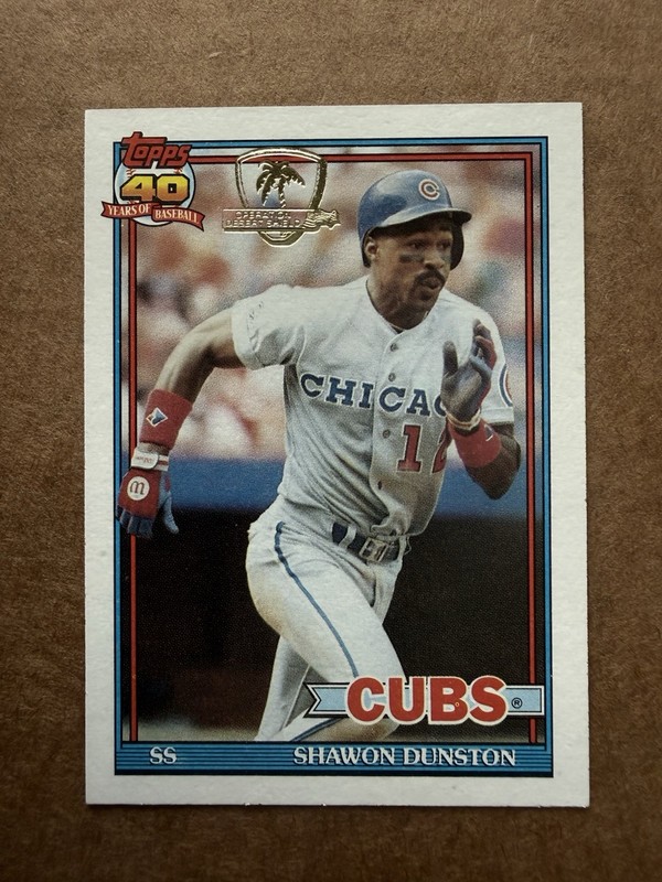 1991 Topps Desert Shield Baseball #765 Shawon Dunston – Chicago Cubs