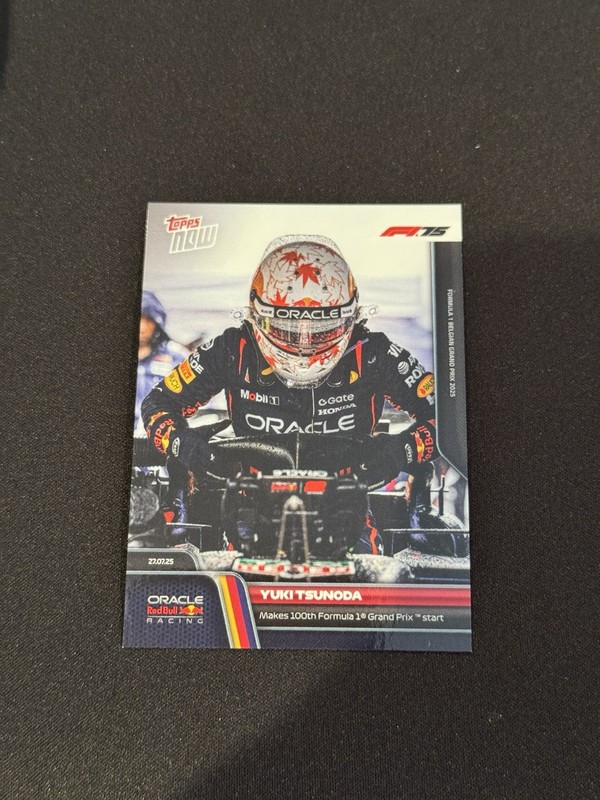 Yuki Tsunoda 100th F1 Start 2025 Formula 1 Topps NOW Card 53 In Hand
