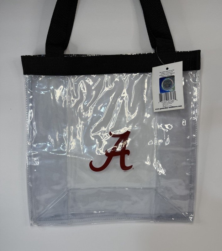 Alabama Crimson Tide Logo Clear Stadium Tote Purse One Size Black Strap NCAA