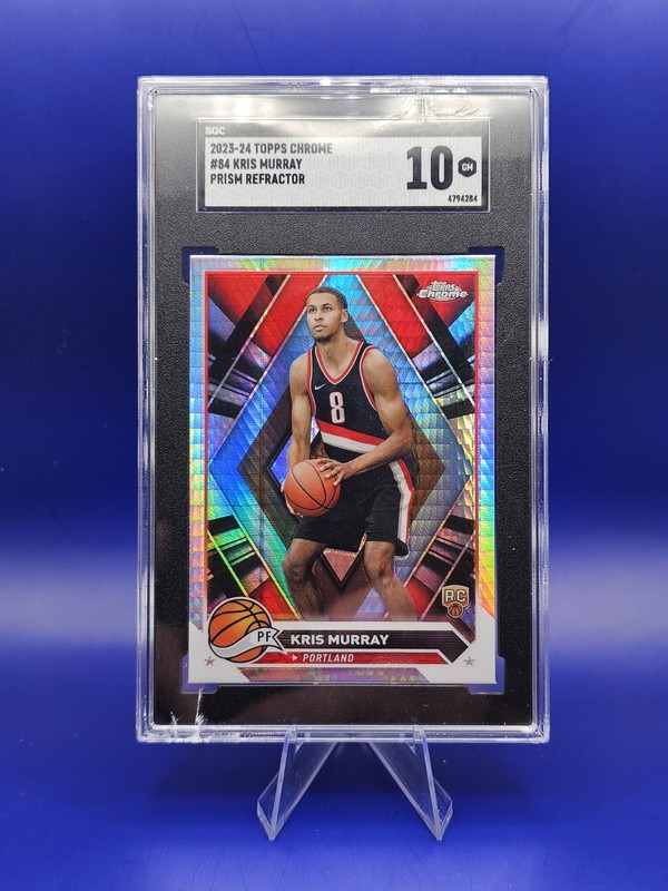 2023-24 Topps Chrome #84 Kris Murray Prism Refractors RC SGC-10 *Cracked Case