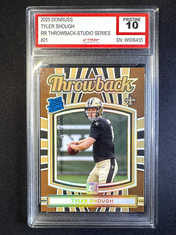 2025 Donruss Rated Rookie Throwback Studio Series Tyler Shough RC #21 #d 068/100