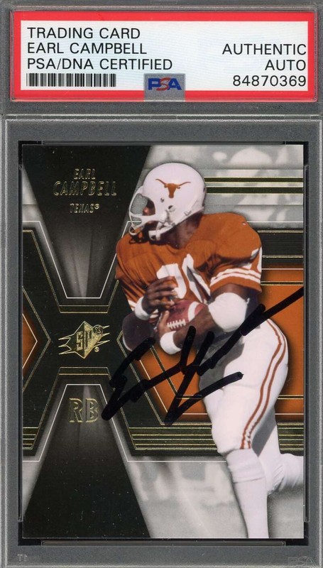 Earl Campbell PSA DNA Signed 2014 Upper Deck SPX Autograph
