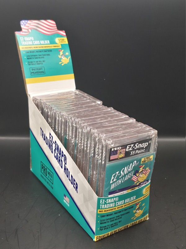 25x Pro Mold 55 Pt. 4th Gen EZ-Snap Card Holders w/ Label & Sleeve – USA