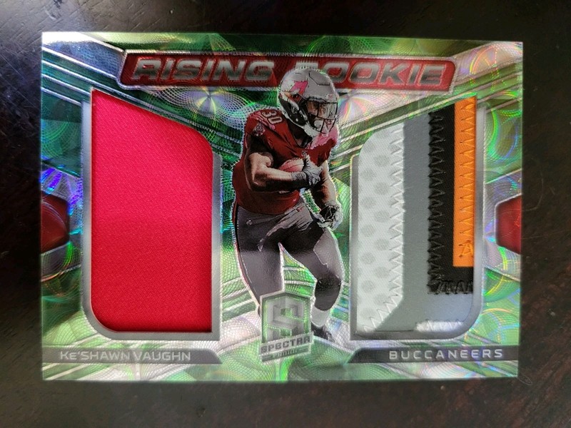 KeShawn Vaughn 2020 Spectra PRIZM Rising Rookie Material 5 Color Patch /35 SP RC