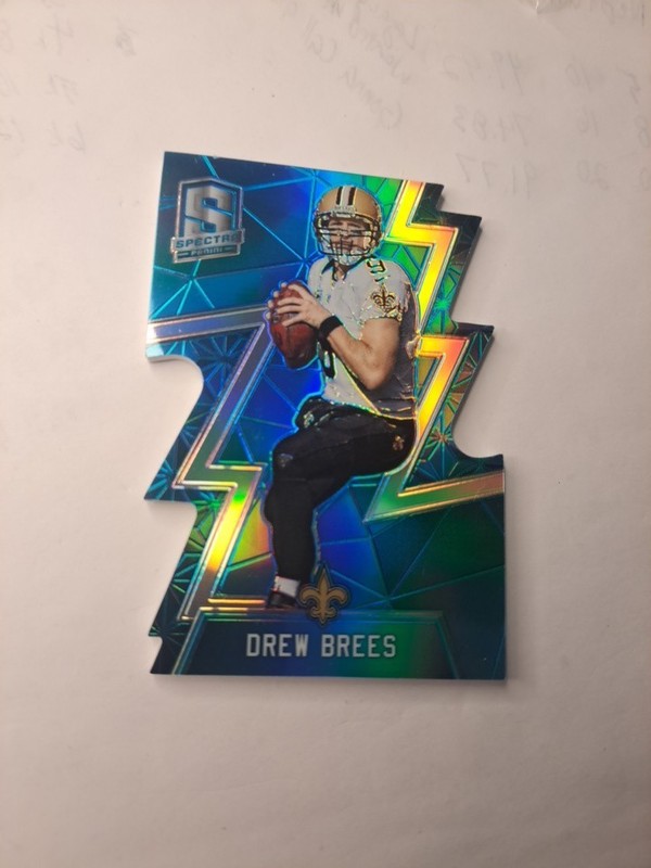 2016 Panini Spectra Neon Blue Prizm Die Cut #2 Drew Brees /35 Saints Hof Ssp