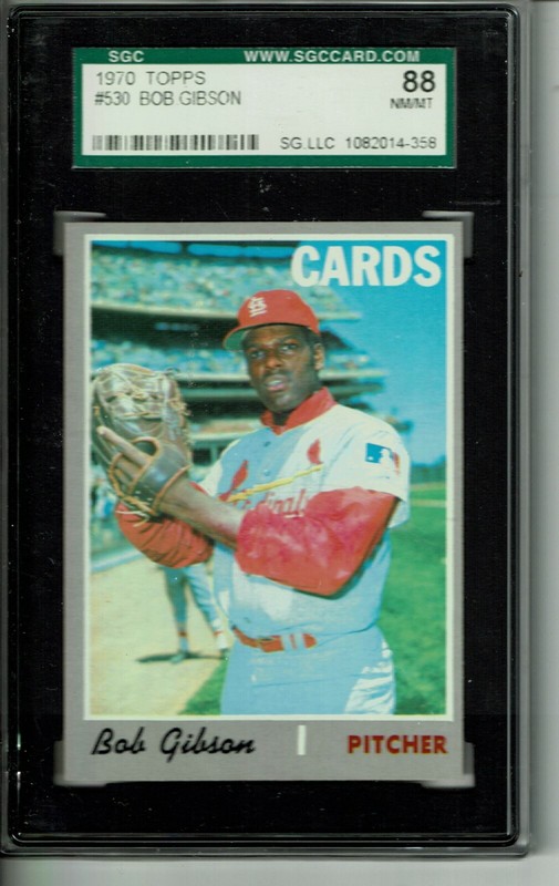 1970 TOPPS BOB (ROBERT) GIBSON #530 SGC 88/8 NM/MT.