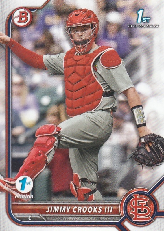 JIMMY CROOKS III BOWMAN ROOKIE RC DRAFT 1ST EDITION CARDINALS #BD-178 2022 22