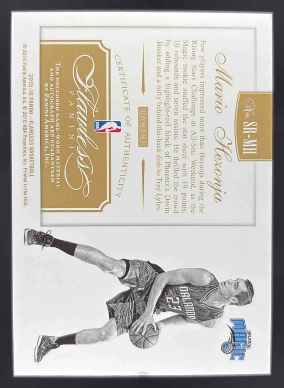 2015-16 Flawless Star Swatch Signatures Ruby #SR-MH Mario Hezonja RC Auto /15 gallery
