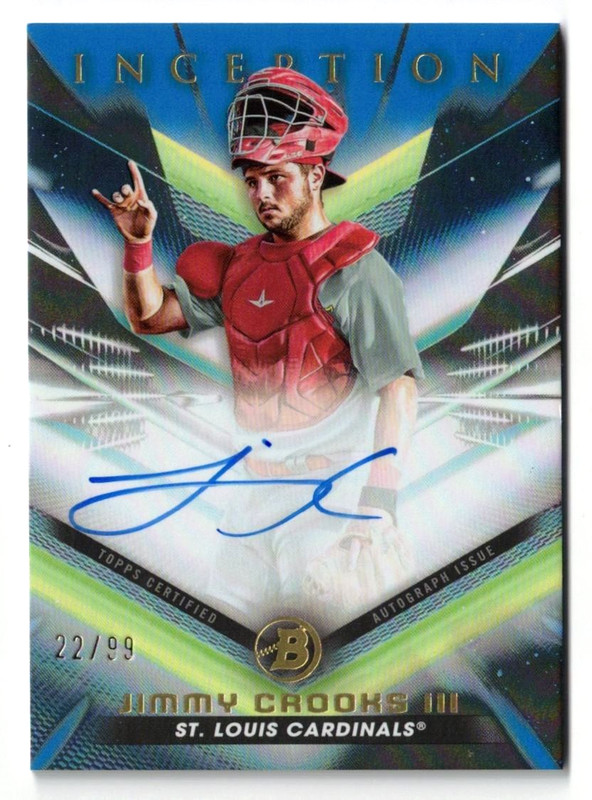 2023 Bowman Inception BLUE RC AUTO Jimmy Crooks III! Rookie! Autograph /99