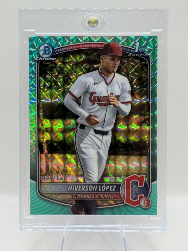 2025 Bowman Chrome Hiverson Lopez Aqua Geomteric Refractor /125 1st Bowman RC