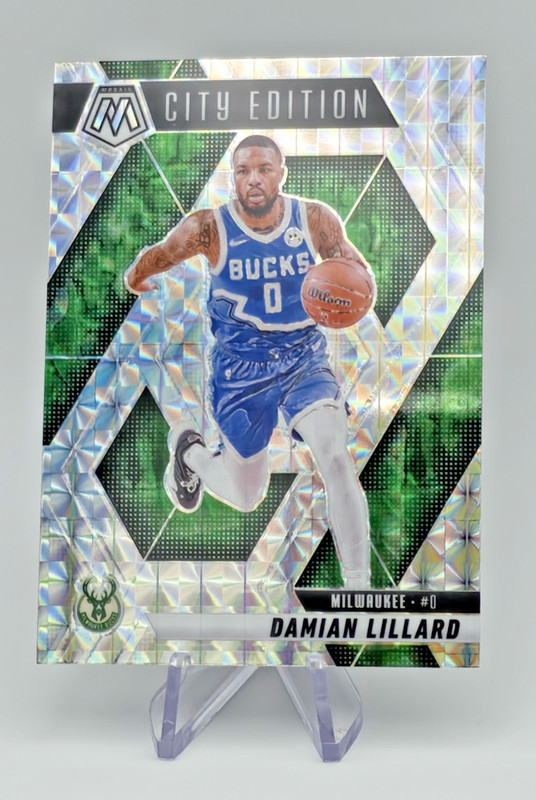 2024-25 Panini Mosaic – Damian Lillard #285 City Edition Silver Mosaic Prizm