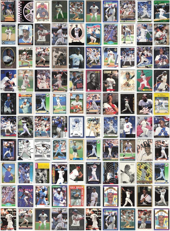Fred McGriff Lot of 100 MLB Baseball Cards Collection – Exact Cards Shown