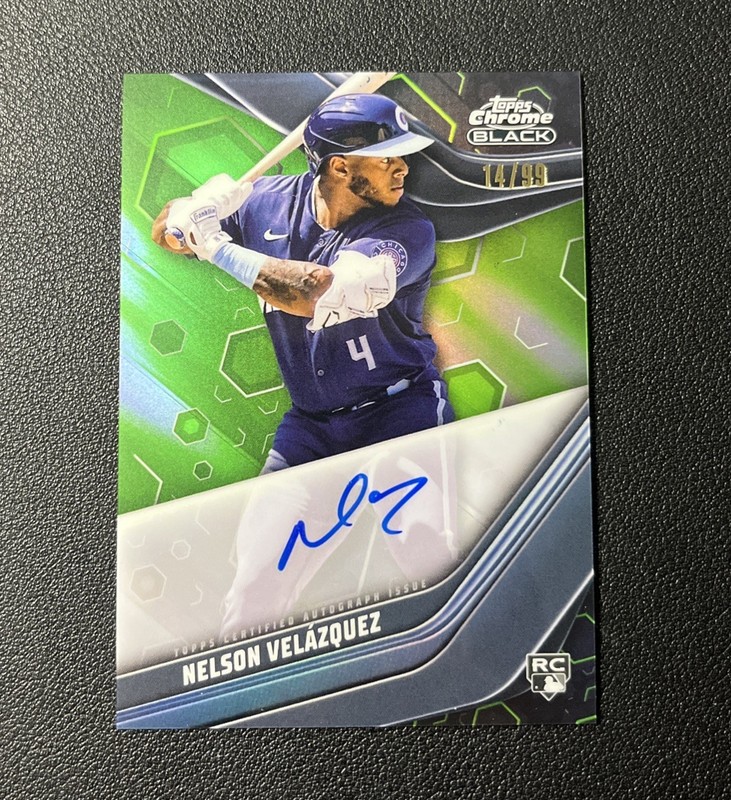 2023 Topps Chrome Black – Autographs Nelson Velazquez Green Refractor /99 SSP