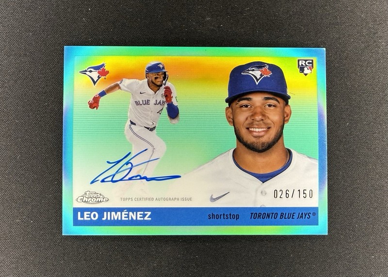 2025 Topps Chrome Platinum Leo Jimenez Aqua Refractor Auto RC /150 Blue Jays