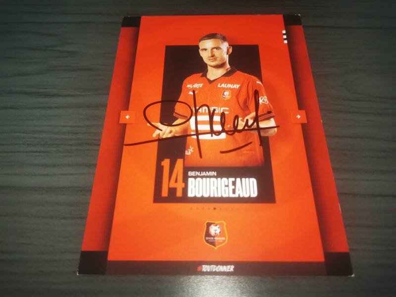 Benjamin Bourigeaud hand signed Stade Rennais FC Club autograph card