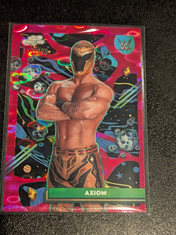 Axiom 2026 Topps Chrome Cosmic WWE Magenta Cosmos Refractor #184 117/299