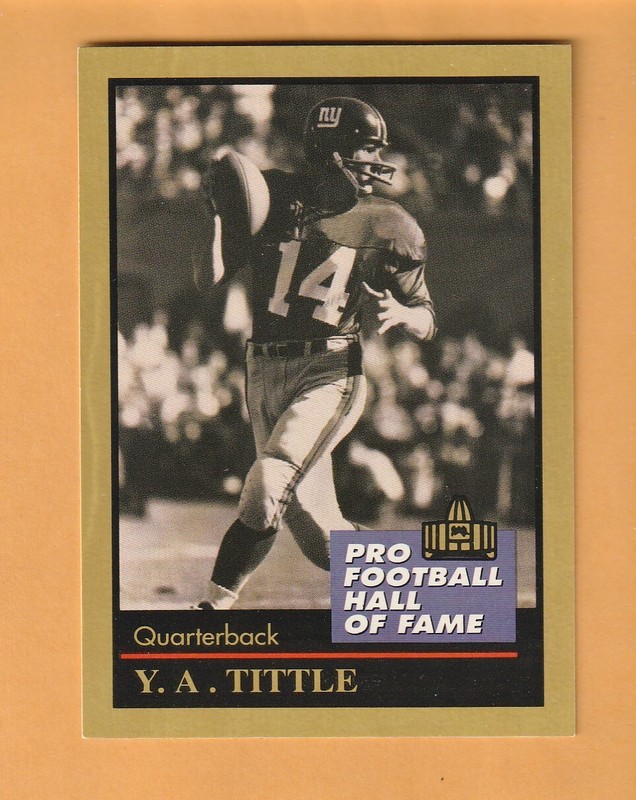 Y.A. Tittle New York Giants 1991 ENOR HOF #138 LSU Tigers 9Q