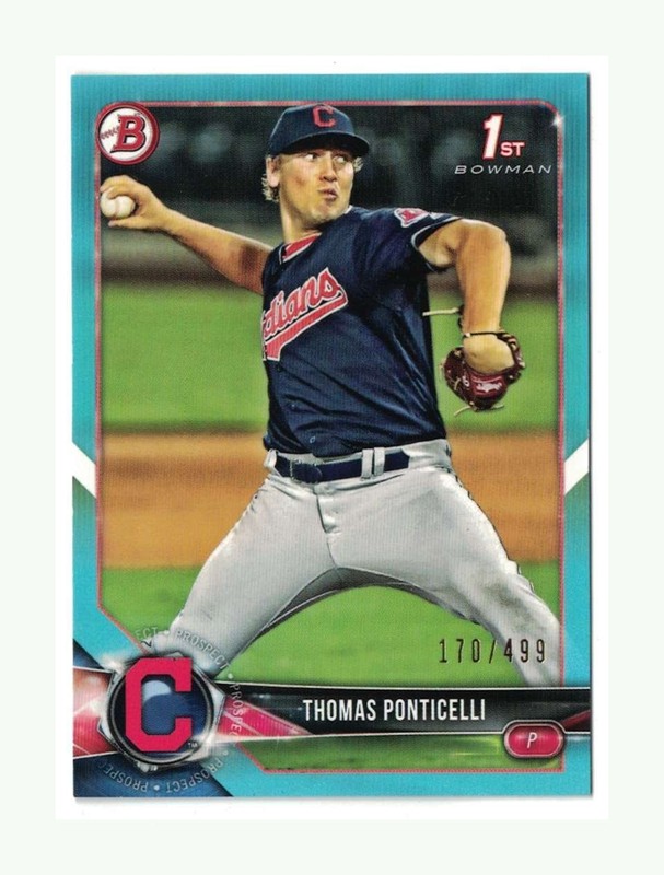 2018 Bowman Draft Sky Blue #BD-42 Thomas Ponticelli #/499