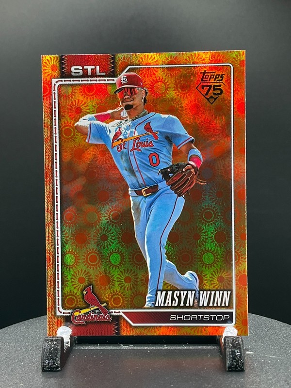 2026 Topps Series 2 Orange “SUN” Holo Foil Parallel #526 Masyn Winn, St. Louis C