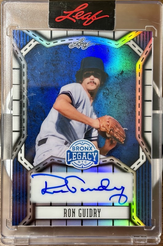 2025 Leaf a Bronx Legacy Autographs Ron Guidry #BA-RG1 Blue Prismatic /25 (AU)