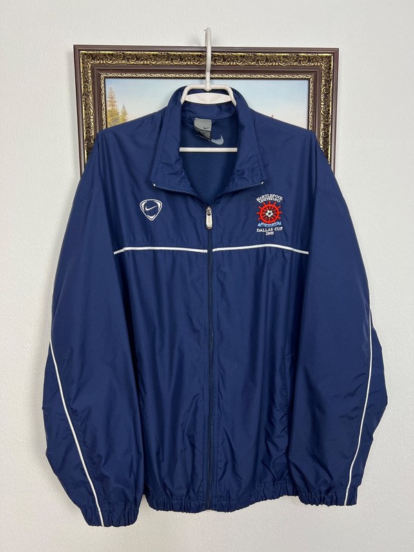 Vintage Nike Hartlepool United Football Blue Jacket Soccer Track Top Mens Sz XL