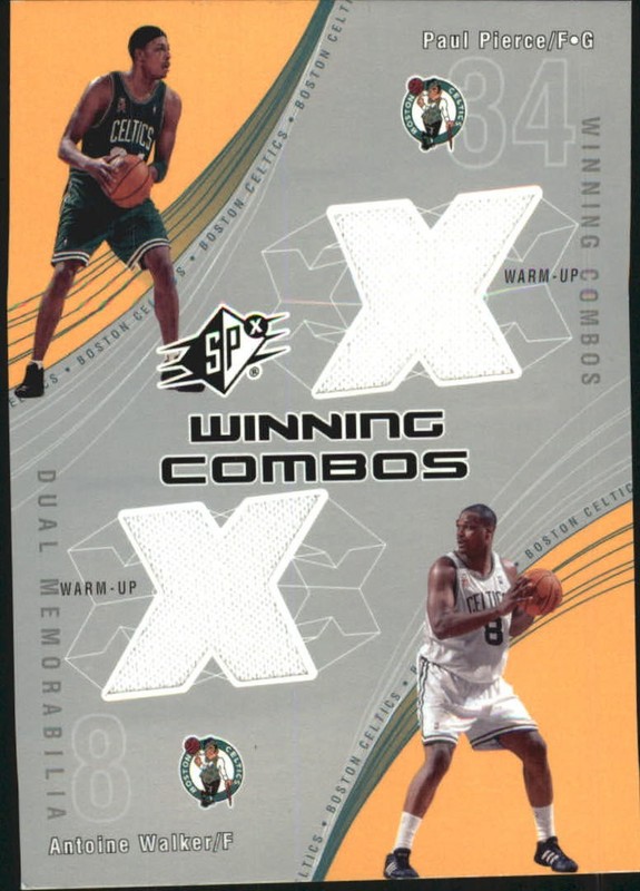 2002-03 SPx Winning Combos Jersey Card Paul Pierce Antoine Walker Boston Celtics