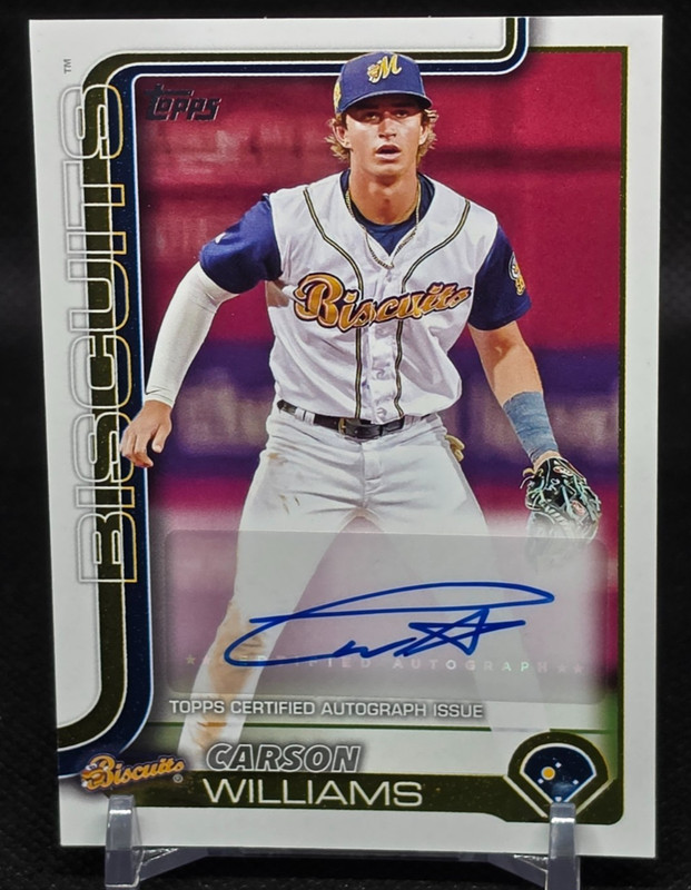 2025 Topps Pro Debut Carson Williams Base Auto Pd-127 Rays