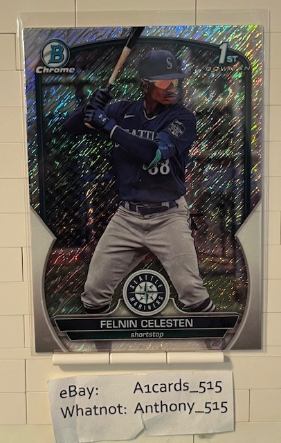 Felnin Celesten – 2025 Bowman Chrome 1st Bowman – Shimmer Refractor – Mariners