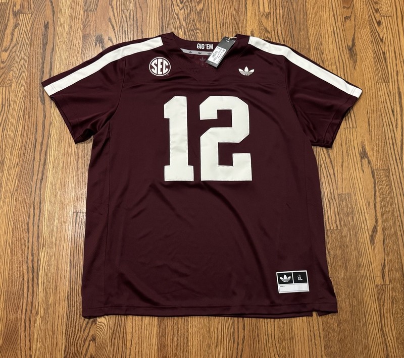 Texas AM Aggies Adidas Originals Throwback Retro NCAA Premier Football Jersey XL