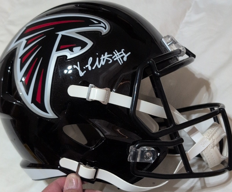 kyle pitts Signed Atlanta Falcons Black Riddell Football Helmet