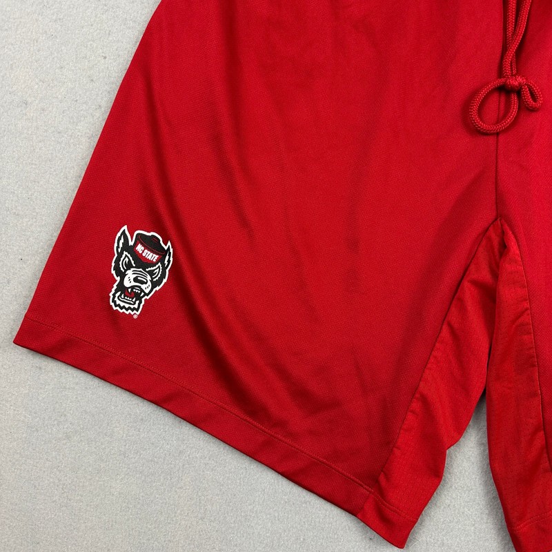 NC State Wolfpack Shorts Men Extra Large Red Solid Adidas NCAA Pockets XL gallery