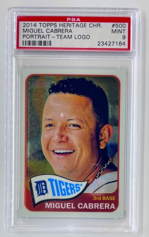 2014 Topps Heritage MIGUEL CABRERA Chrome 574/999 – PSA 9 Tigers #THC-500